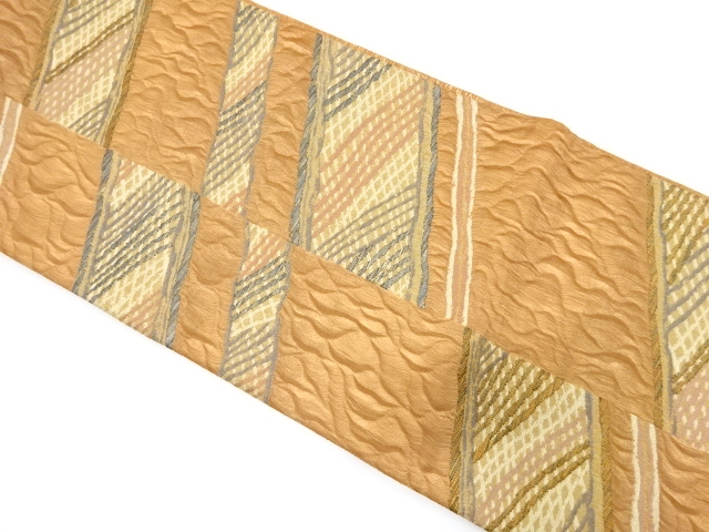 JAPANESE KIMONO / VINTAGE FUKURO OBI / WOVEN ABSTRACT STRIPE